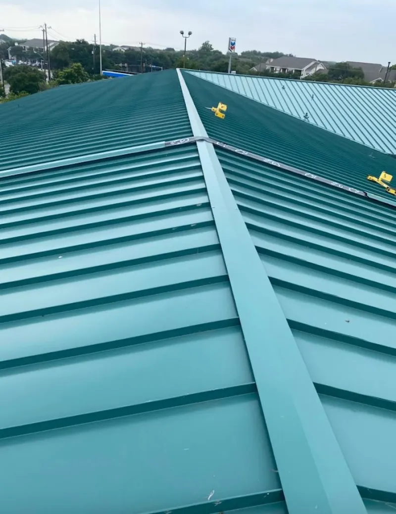 Green commercial metal roof ridge and valley for Metal Roof Repair in Chehalis